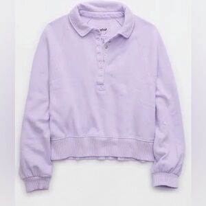 Aerie Quarter Snap Sweatshirt size L